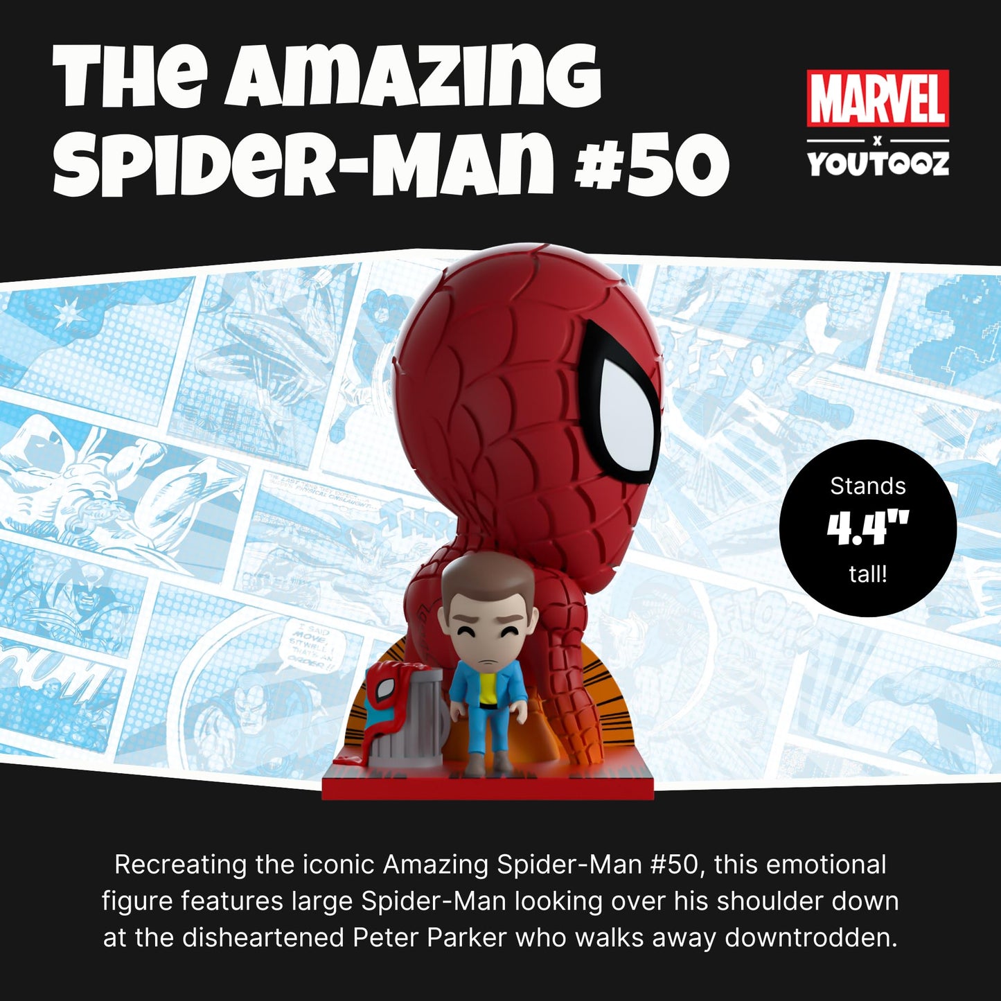 Youtooz Marvel Collection The Amazing Spider-Man #50 5.1 Inch Vinyl Figure, Collectible The Amazing Spider-Man Action Figures, T