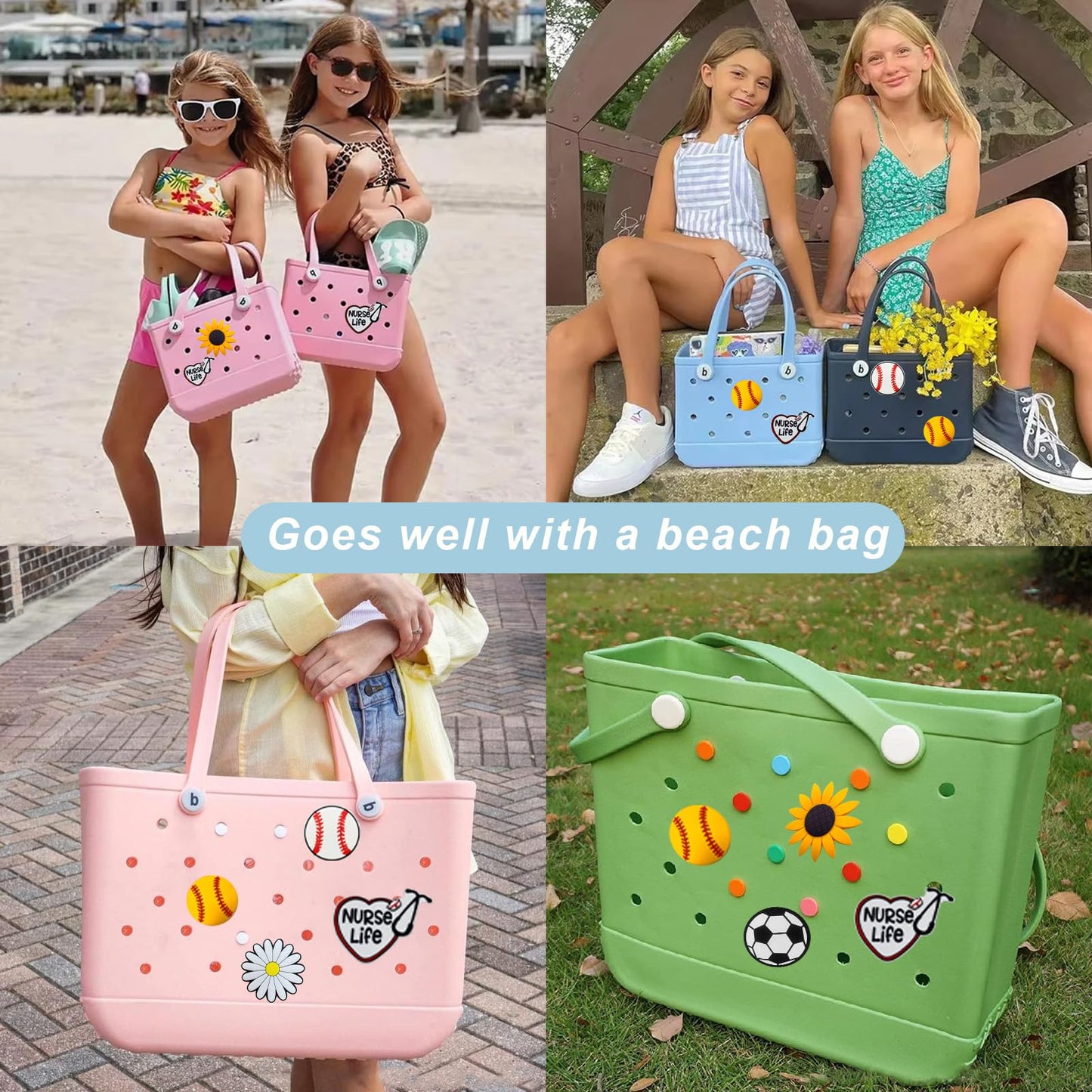 Lckaey Rubber Beach Bag Accessories-PVC Rubber decoration-for EVA Purse Bogg Inserts Y064figure 24