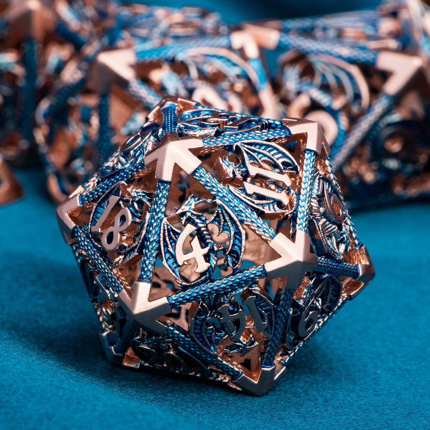 ARUOHHA Hollow DND Metal Dice Set 7PCS Role Playing Games Dice with Gift Box, Dungeons and Dragons D and D Dice D+D Polyhedral D