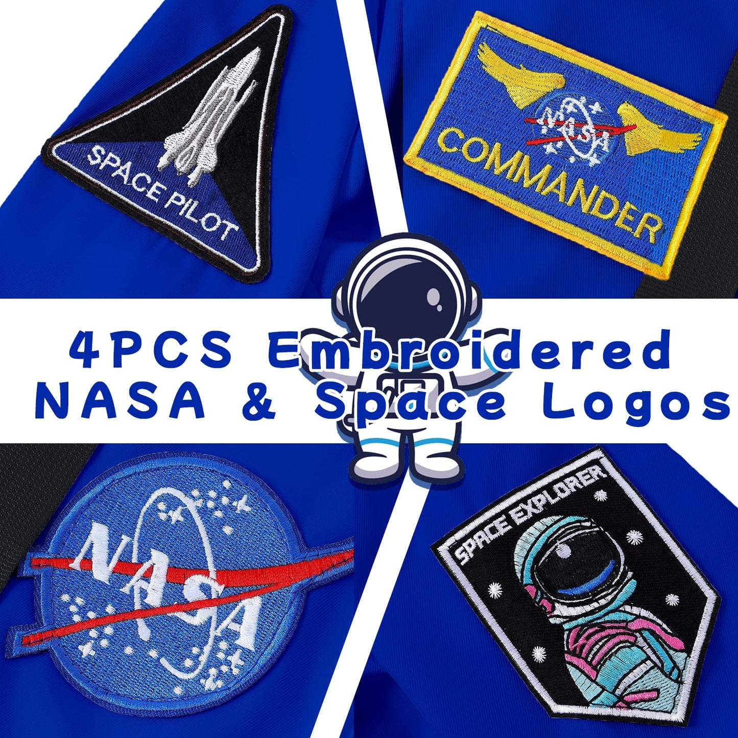 Aoiviss Astronaut Costume For Kids, Space Costume Space Suit For Boys Girls Nasa Astronaut Cosplay Role Play Dress Up