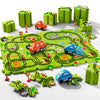 Beby Buty 48PCS Puzzle Race Track Car Set - Green Plastic Toys for Kids Ages 3-6, Ideal Birthday Gifts for Boys