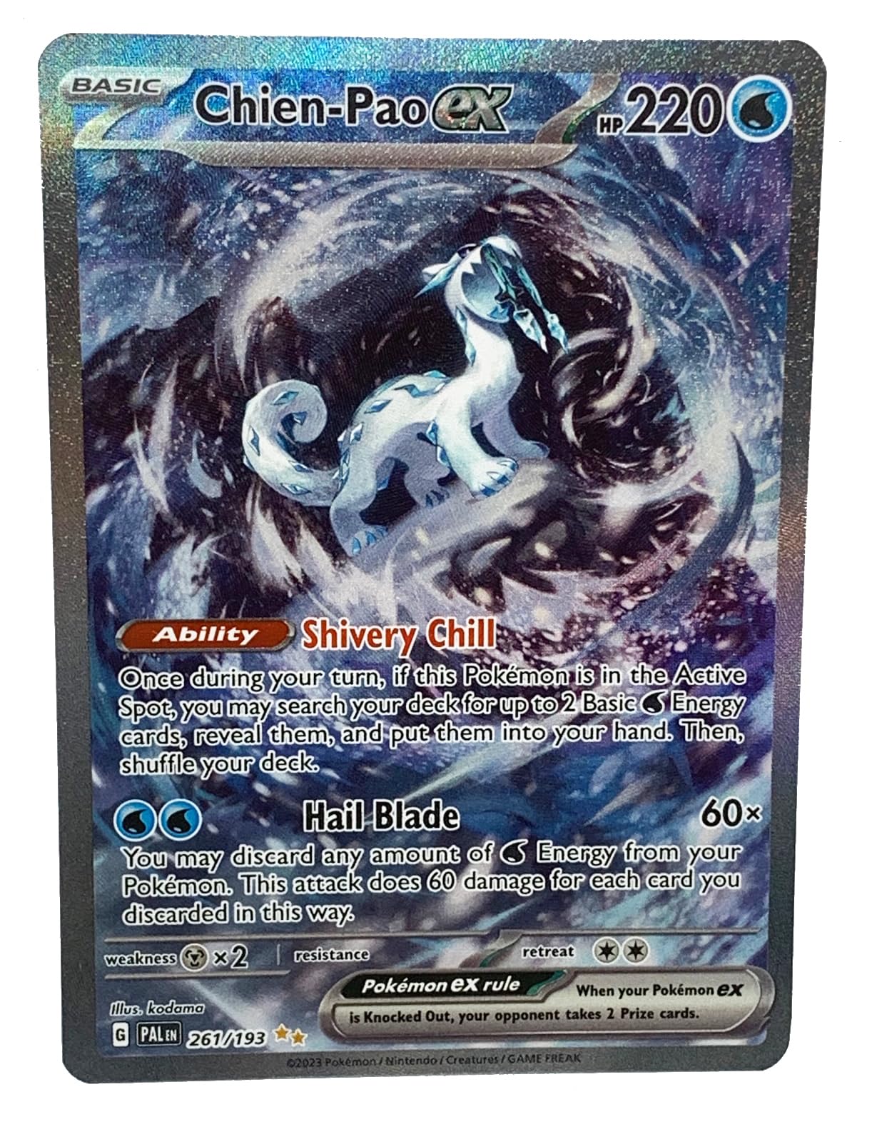 Pokemon Chien Pao ex 261/193 - Special Illustration Rare Alternate Art Card - Brown and White - Paper/Cardstock