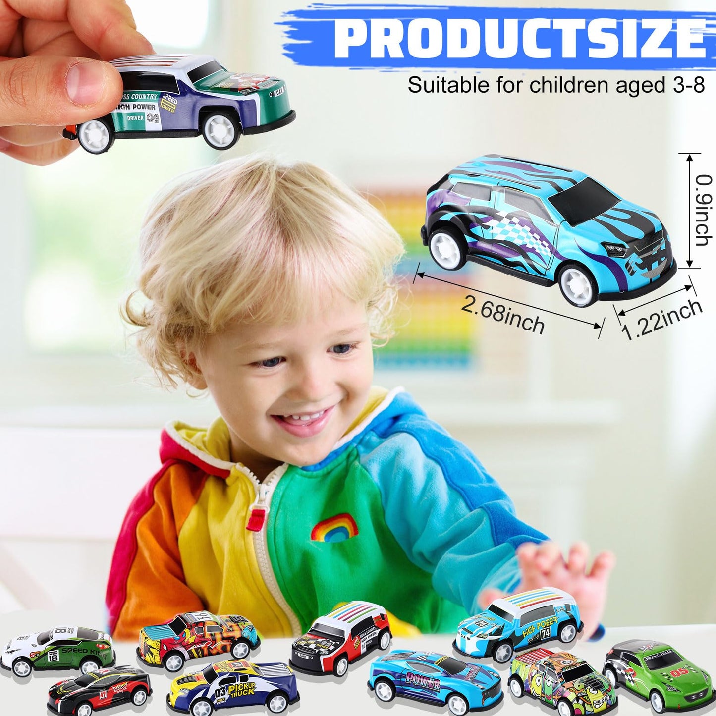 Jenaai 100 Pcs Mini Pull Back Cars Toy Cars Bulk Pull Back Cars Party Favors Die Cast Race Car For Boys Girls Christmas Party Fa
