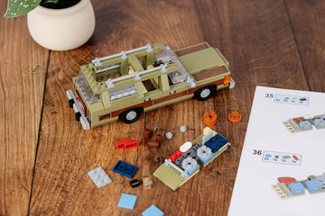 Brick Loot Wagon Queen Truckster Toy Building Block Set - 312 Pieces Compatible with Major Brands Includes Roof Luggage & Wood Paneling Creative Play for Kids & mature-themeds Ages 6+