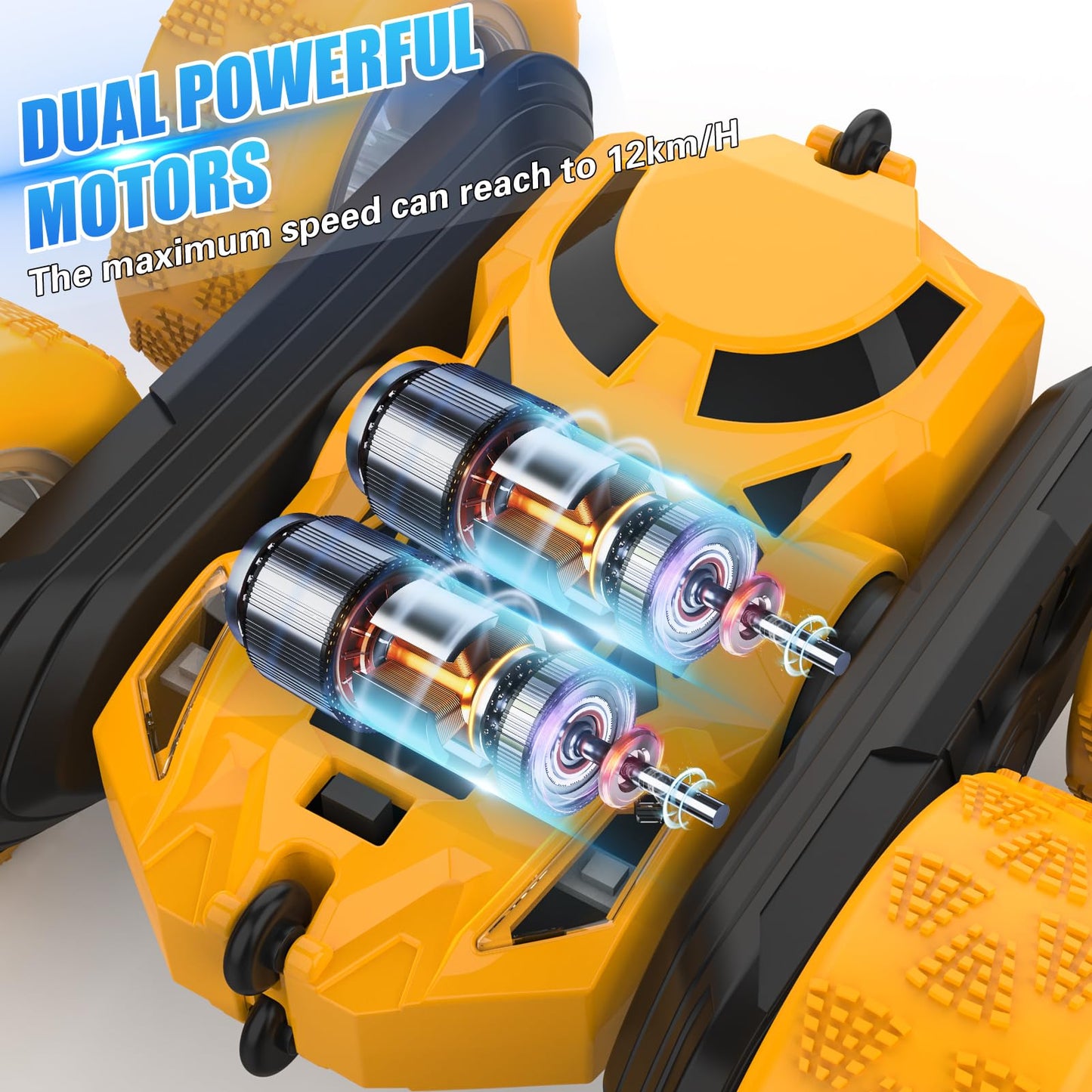 Hamdol Remote Control Car, 360 Rotating 2.4GHz Fast Stunt RC Cars for Kids, Boy Toys Ages 6 7 8 9 10 Year Old, Gifts for Boys an