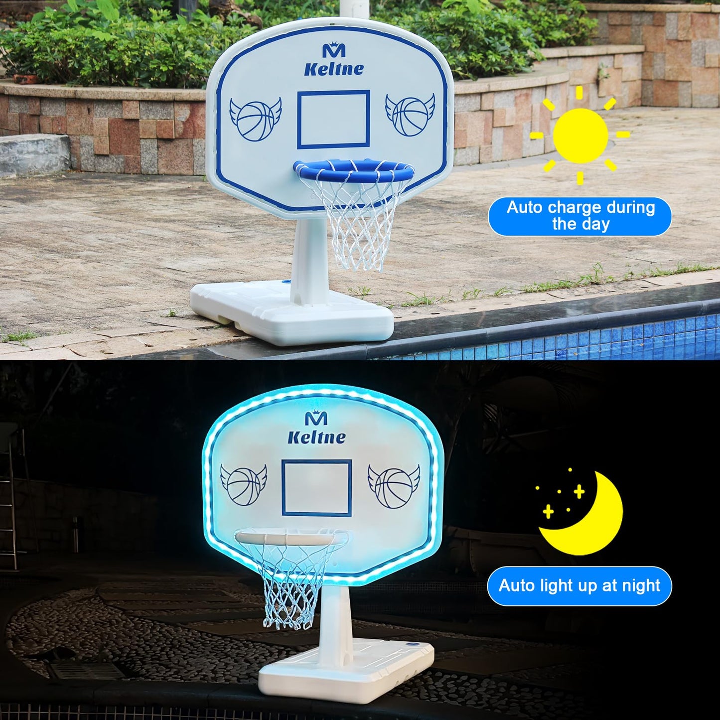 Pool Basketball Hoop Poolside, Lengthen Sturdy Base Pool Summer Water Basketball Hoop Game For Kids Boys Girls, Swimming Pool Ba
