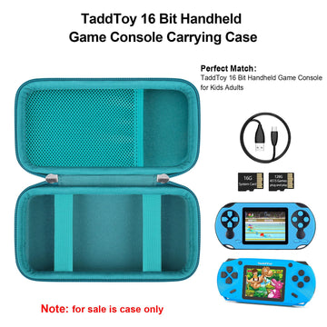 Elonbo Carrying Case Compatible with TaddToy 16 Bit Handheld Game Console for Kids mature-themeds Classic Retro Video Games Travel Storage Cover Bag Portable Electronic Game Player Holder Green+Green