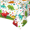 Tegeme 1 Pcs Dinosaur Plastic Tablecloth Dinosaur Party Table Cover 54 X 108 Inch Disposable Waterproof Dino Print Table Cloth F