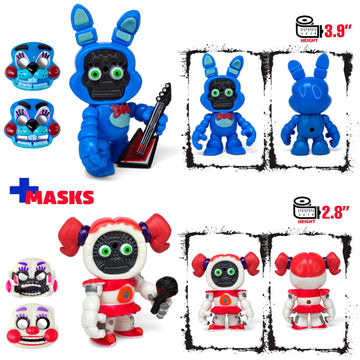 Toysvill FNAF Mini Figures Set of 12 | Multicolor Plastic Action Figures | Includes Rockstar Bonnie, Montgomery Gator, & More