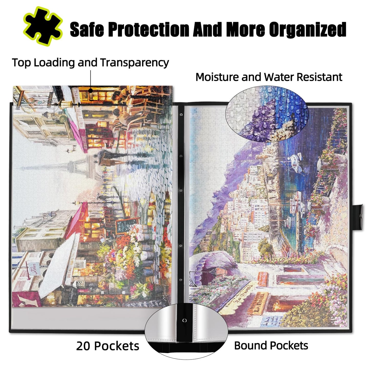 All4Jig Puzzle Storage Folder Keeper For Jigsaw Enthusiasts Puzzle Space-Saving Organizer Accessories For Adults Holds 20 Puzzle