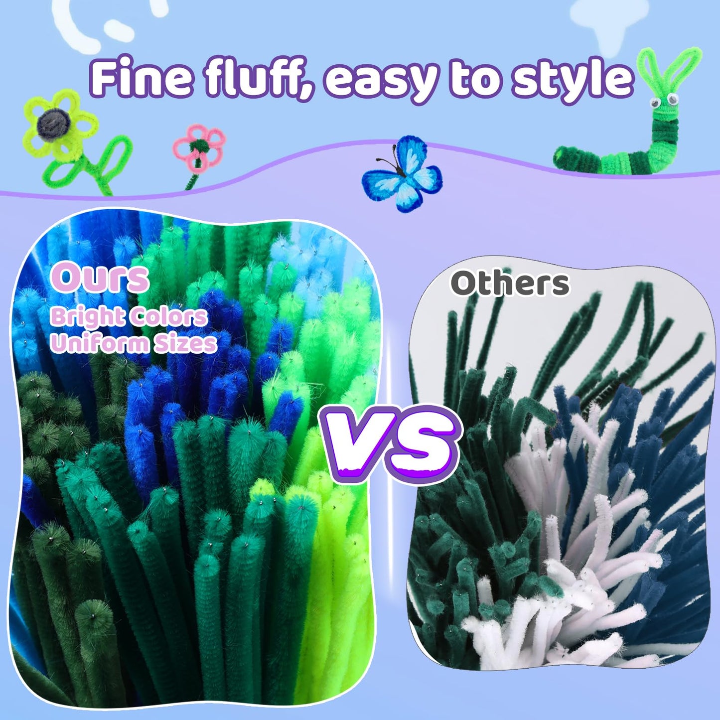 ZLULARY 200 Pcs Pipe Cleaners Bulk, Green Pipe Cleaners, Pipe Cleaners for Crafts, Pipe Cleaners Chenille Stem, Pipe Cleaners Se