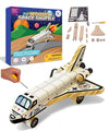 DIY Build Your Own Space Shuttle Toy Model - Wooden Kit w/Stickers - Kids Wood Building Kit for Boys & Girls - Toy Spaceship Ste