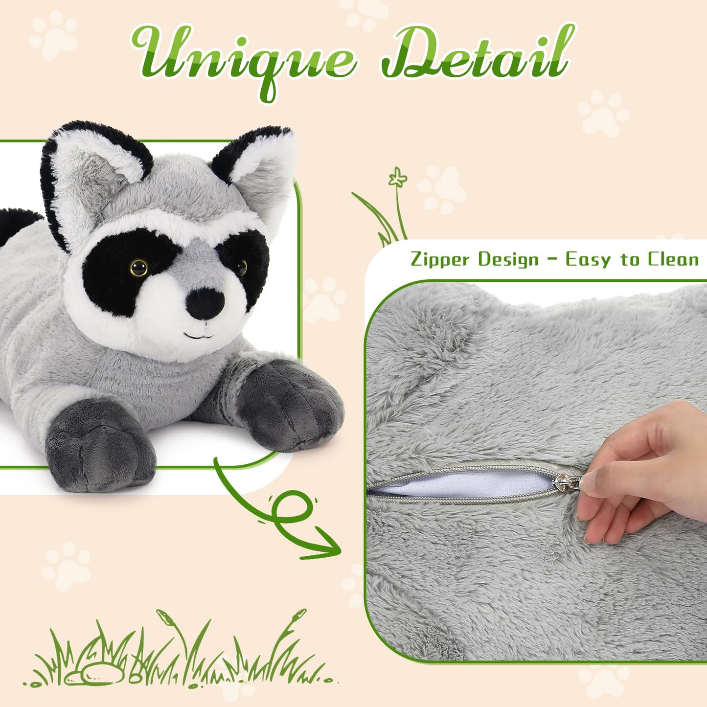 BENINY Giant Raccoon Plush Stuffed Animal 30 - Fluffy Multicolor Raccoon Toy for Kids, Perfect Birthday Gift and Sweet Companion