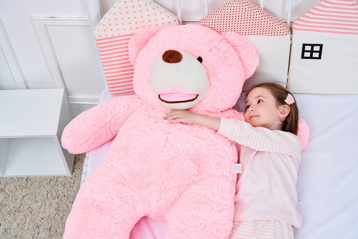 IKASA Giant Teddy Bear Plush Toy, 39 inches, Pink, Polyester, Model 6636523