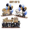 Lingteer Happy 34Th Birthday Gold Acrylic Table Topper Centerpieces Set - Cheers To 34 Years Old Birthday 34Th Bday Party Gift Decorations.