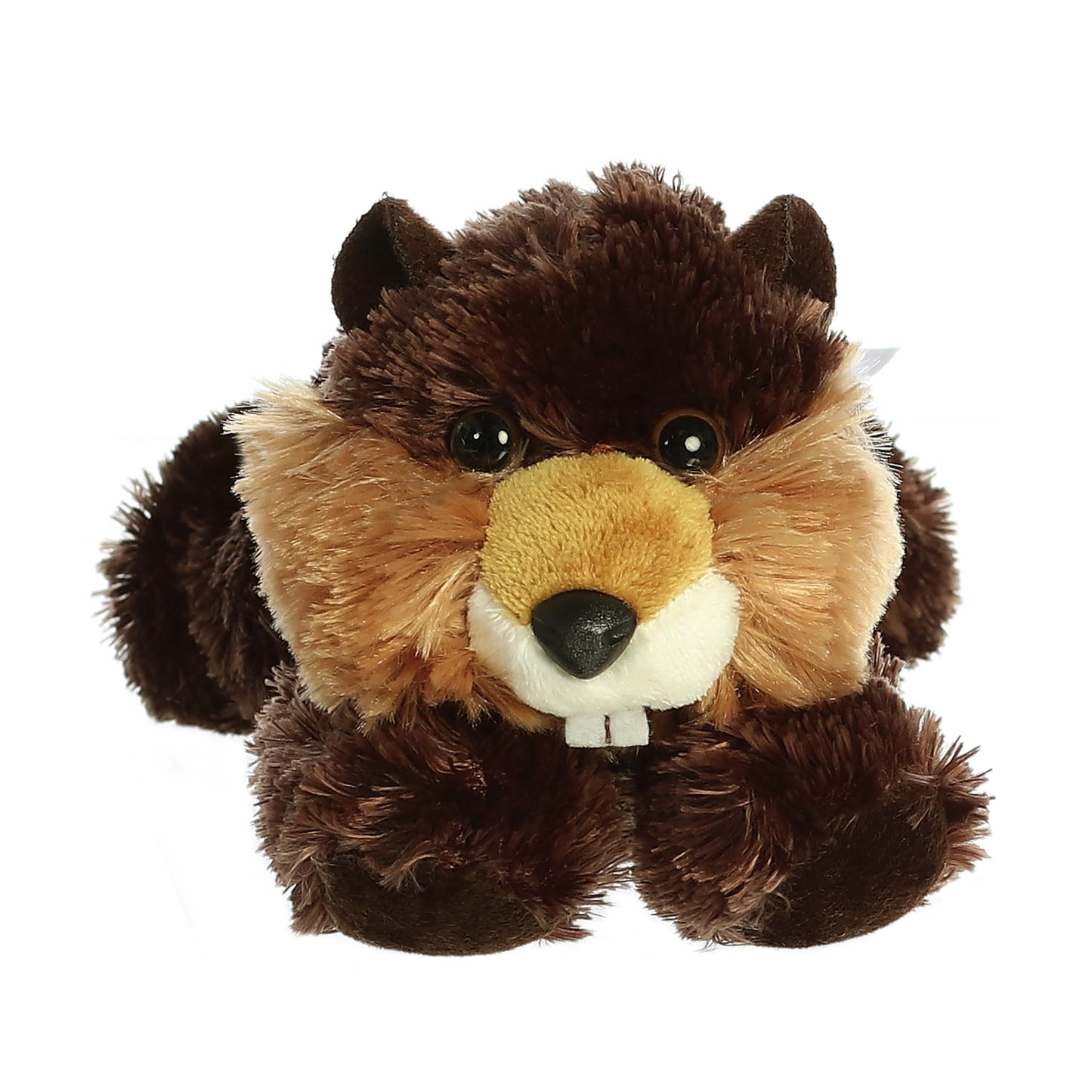 Aurora® Mini Flopsie™ 8-Inch Brown Plush Stuffed Animal - Adorable Builder™ for Kids, Toddlers, and Families