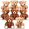 Jenaai 8 Pcs Christmas Bears Bulk 10 Bear Stuffed Animal Baby Shower Decorations Small Stuffed Plush Toys Gifts for Girls Boys