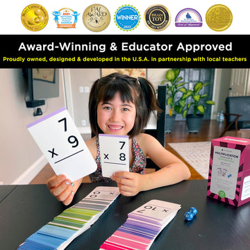 Think Tank Scholar 173 Multiplication Flash Cards + 2 Math Dice (Award Winning) All Facts 0-12 Answer On Back, For Kids In 2Nd, 3Rd, 4Th, 5Th, 6Th Grade Class Or Homeschool - Games & Chart