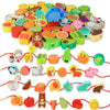 Bmtoys Montessori Educational Threading Toys Wooden Stringing Farm Animals Fruits Lacing Beads Preschool Toy For Toddler 3 4 5 Year Old Boys Girls