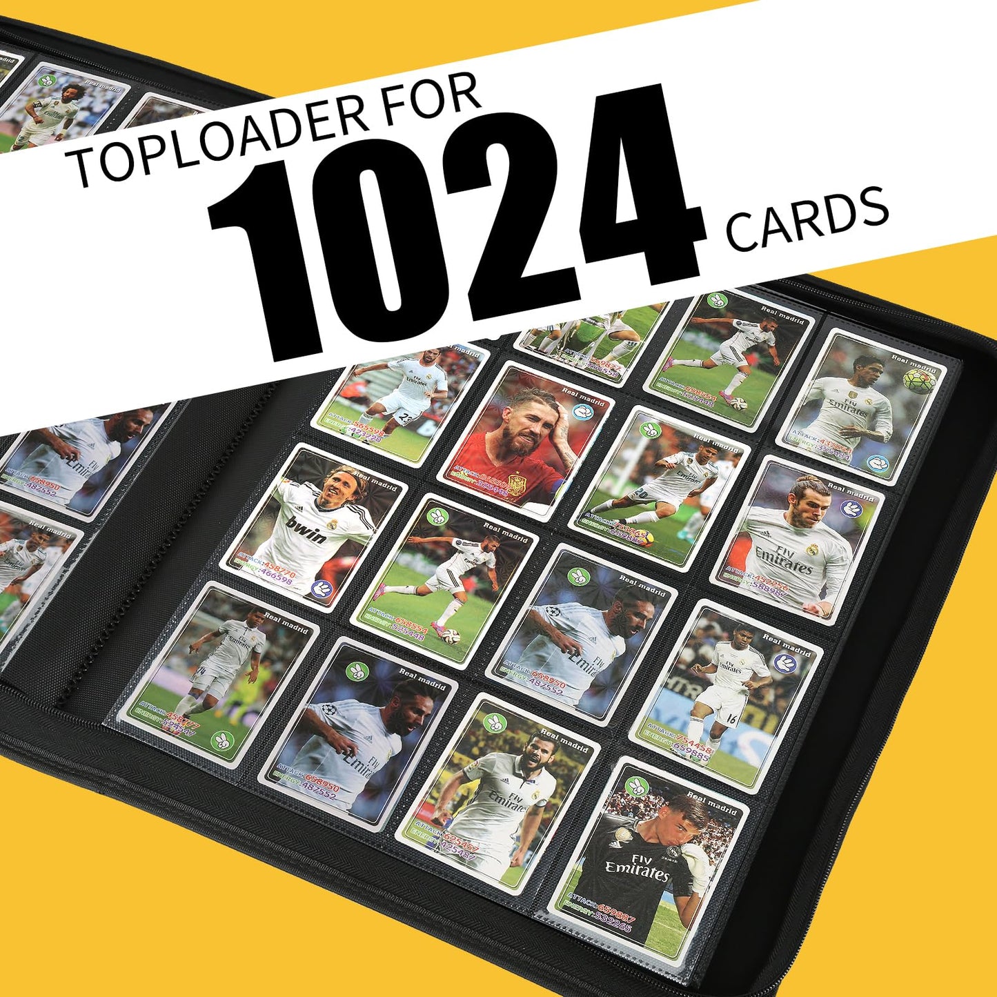 Trading Card Binder 16 Pocket GERMUN PU Cover Card Binder for 1000+ Cards enhanced Trading Card Holder Folders Double Sided Pocket Card Album for MTG TCG (Lake Blue)