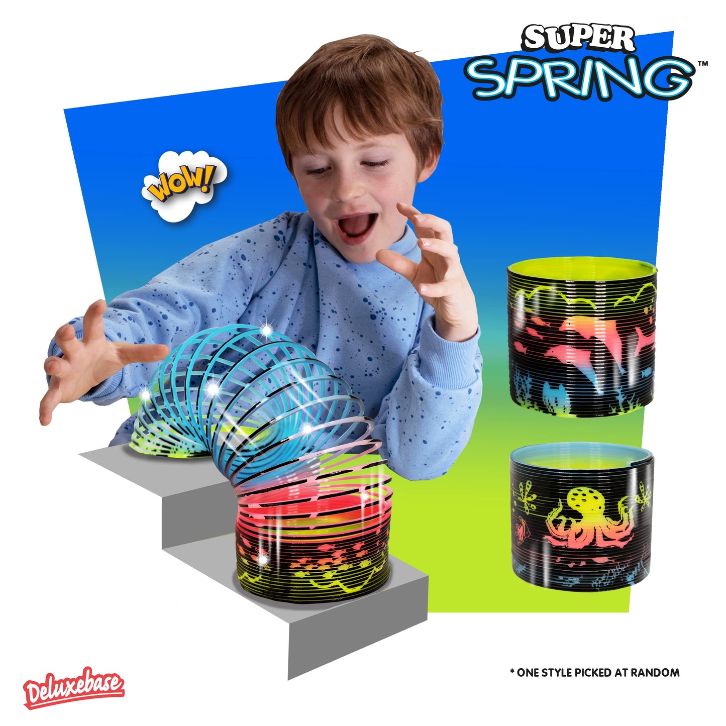 Super Spring - Ocean from Deluxebase. 2.5 Inch Sealife Rainbow Spring Toy. Sealife Slinky Toy and Rainbow Fidget Toy. Great Educ