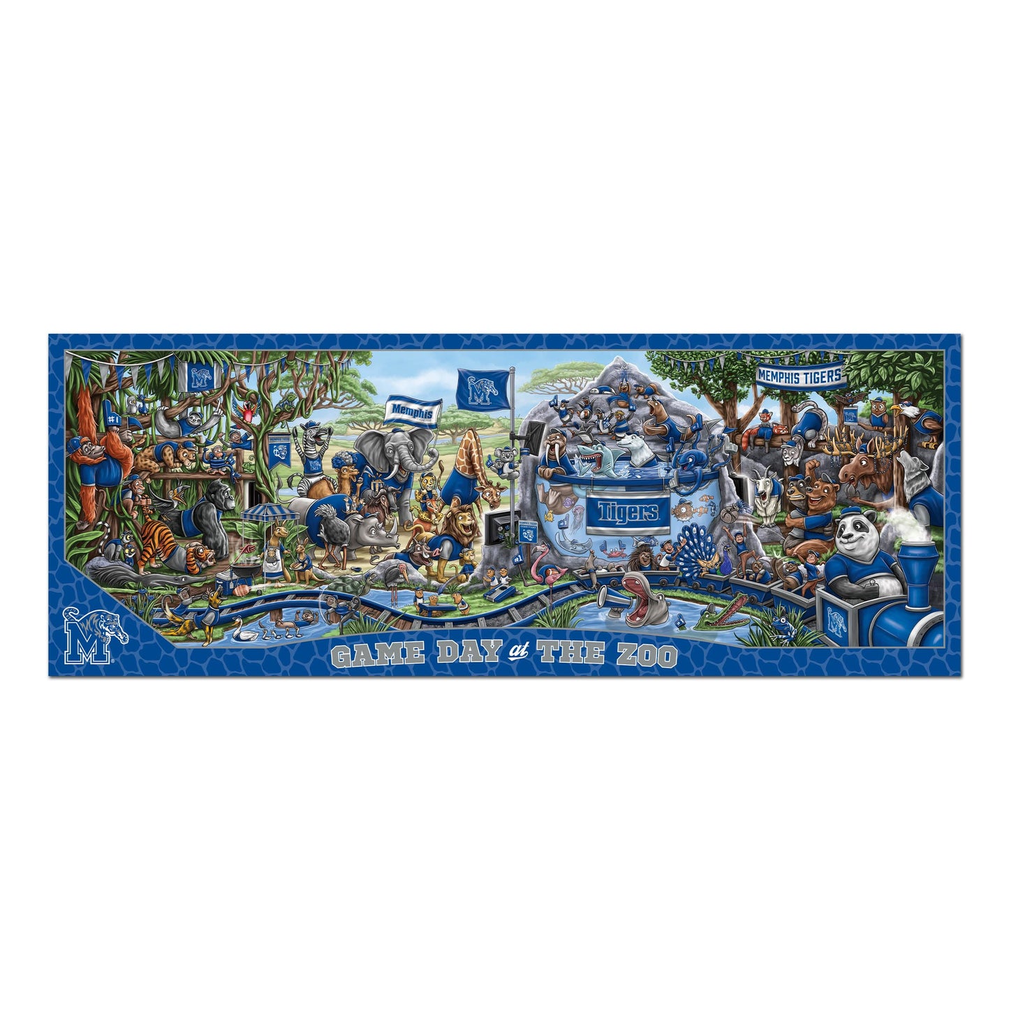 Youthefan Ncaa Memphis Tigers Game Day At The Zoo 500Pc Puzzle 28'' X 10.5''