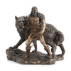 Veronese Design Norse God Of Combat And Victory Tyr And The Binding Of Fenrir The Wolf Bronze Finish Statue - 9 Inches High - Impressive Detail - Hand Painted Accents