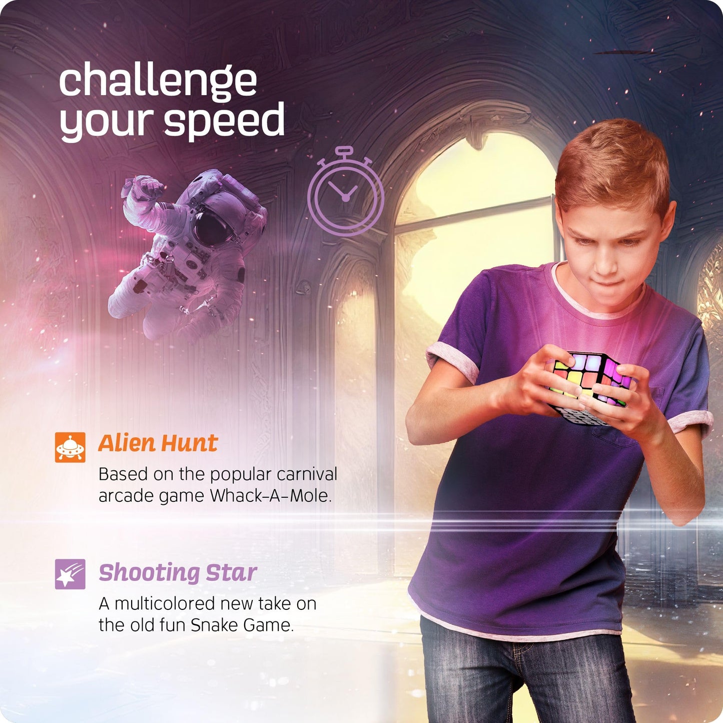 Ninja Blast Rechargeable Game Activity Cube - 9 Fun Brain & Memory Games - Cool Toys For Boys And Girls - Birthday Gifts For Age 6, 7, 8, 9, 10, 11, 12 Year Old Kids Teens - Best Boy Toy Gift Ideas