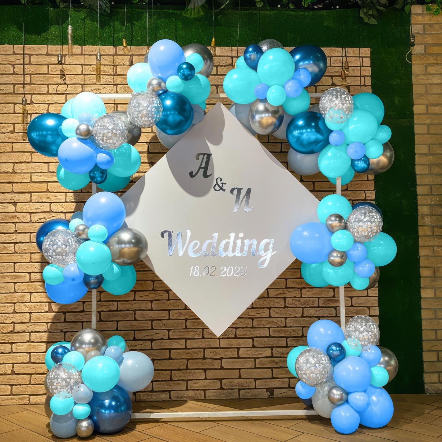 Blue Silver Balloon, 60 Pcs 12 Inches Teal Metallic Blue Silver Balloons Confetti Balloons For Kids Dancing Bachelorette Party Decorations Birthday Balloons Baby Shower Engagement Party Supplies