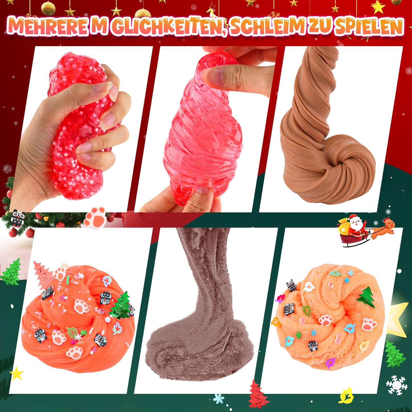 6 Packs Forest Slime Kit - Cloud Slime, Butter Slime & Clear Slime, Slime For Kids With Animal Slime Add-Ins, 360Ml Slime Kit For Boys & Girls Birthday Halloween Christmas Easter Gifts Party Favors