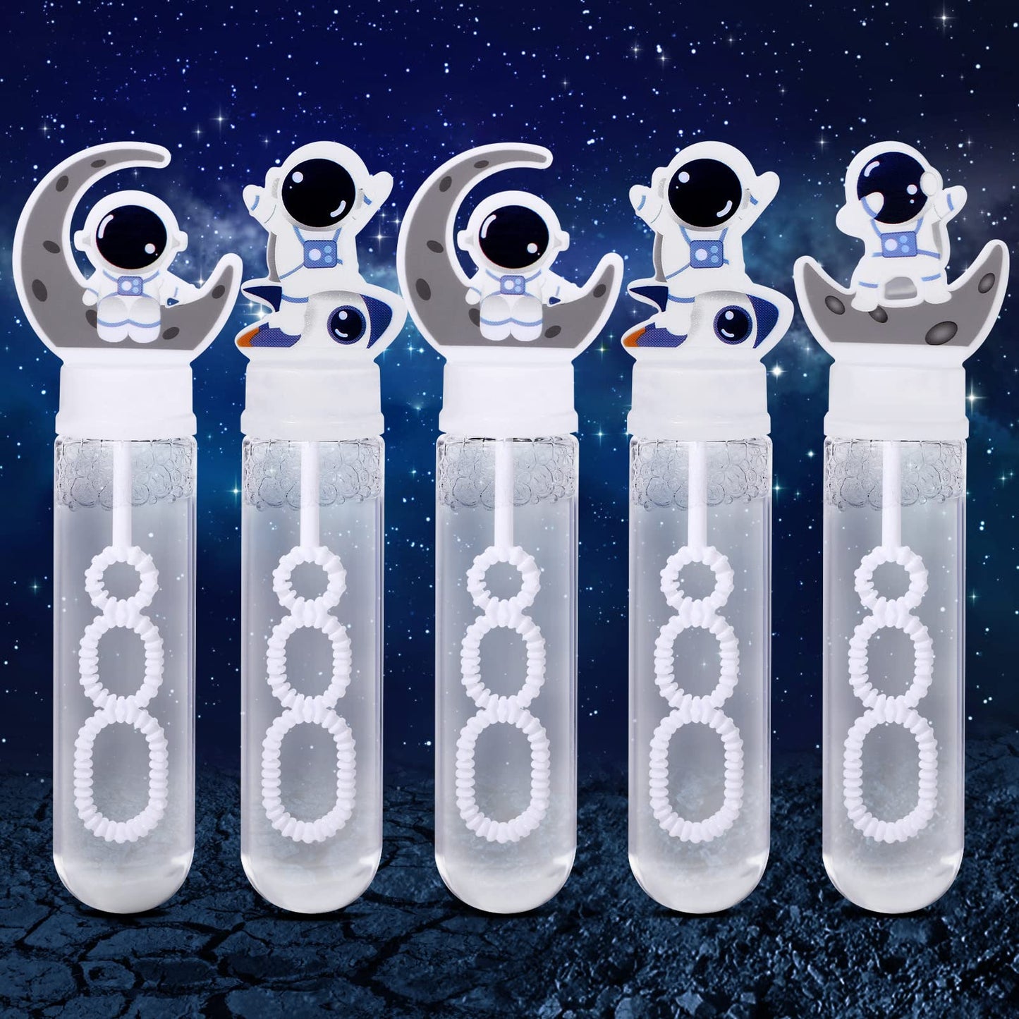Winrayk Astronaut Bubble Wands For Kids Space Party Favors, 24 Large Galaxy Bubbles Bulk Easter Pinata Filler Goody Bag Stuffer Classroom Prize Birthday Gift Summer Toy Outer Space Themed Party Favors