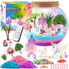 Mydova Unicorn Terrarium Crafts Kit For Kids - Unicorn Birthday Gifts Toys With Led Night Light-Up & Remote Control Diy Unicorns