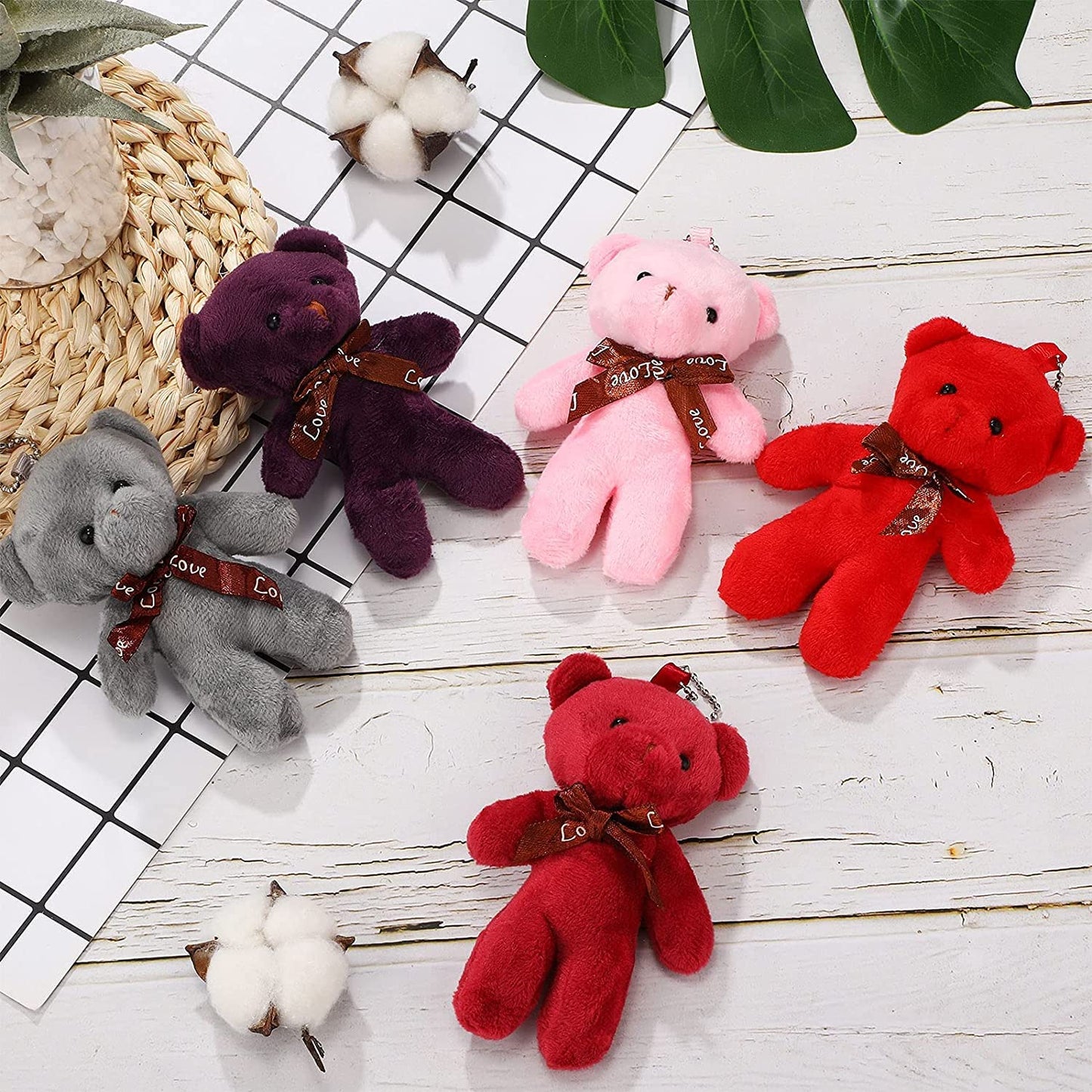 Chengu 54 Pieces Mini Bear Bulk Toy 4.7 Inch Mini Plush Soft Tiny Bears Doll Stuffed Animals Gift For Teens Girls Boys Adults Di