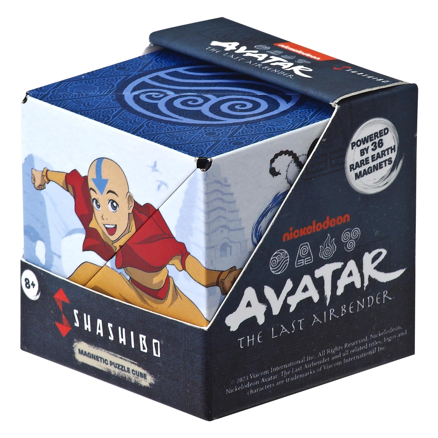 Shashibo Avatar The Last Airbender Shape Shifting Box - Award-Winning, Patented Magnetic Puzzle Cube W/ 36 Rare Earth Magnets - Fidget Transforms Into Over 70 Shapes (Avatar - Water)