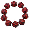 SmartDealsPro 10-Pack Retro 26mm Large 20 Sided Dice D20 Polyhedral Dice for DND RPG MTG Table Game(Retro Red)