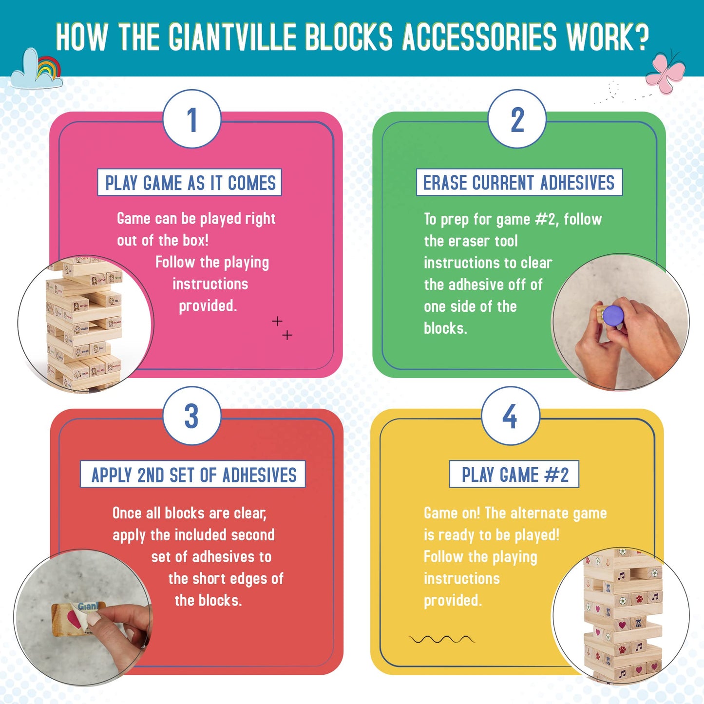 Giantville Giant Tumbling Timber Toy - enhanced Pine Wood Life-Size Blocks Tower - Big Floor/Board Indoor/Outdoor Yard Game for Kids & mature-themeds - 54-Blocks + Red Storage/Carry Bag - Grows Almost 4-Feet