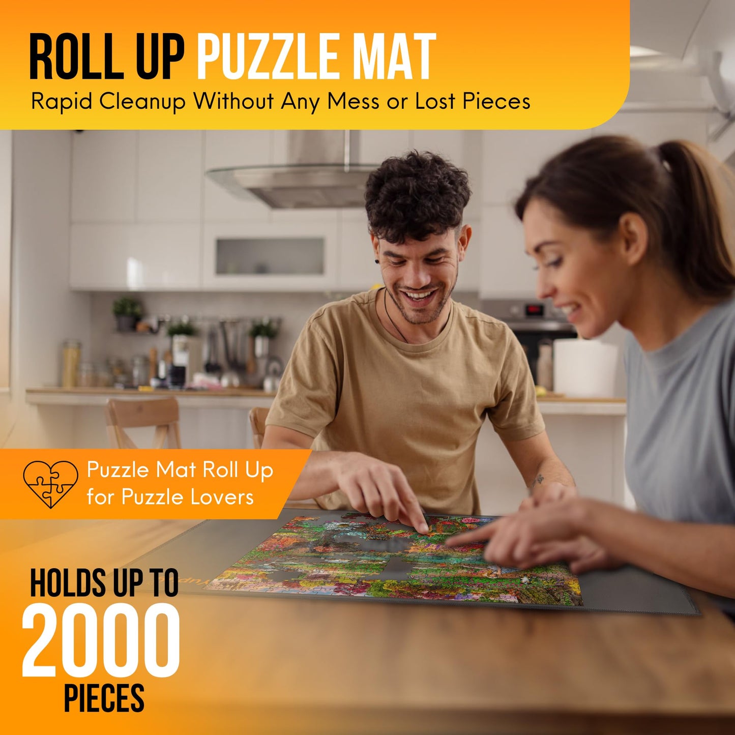Puzzle Mat Jigsaw Puzzle Mat And 3 Puzzle Trays, Puzzle Mat Roll Up 51”X31”, Portable Large Puzzle Mat Organizer Up To 2000 Pcs, No Creases To Your Finished And Unfinished Puzzles, Rubber Puzzle Mats