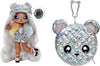 Na Na Na Surprise Glam Series Ari Prism Fashion Doll & Metallic Teddy Bear Purse, Cute Hat, Prismatic Silver Dress Outfit & Acce