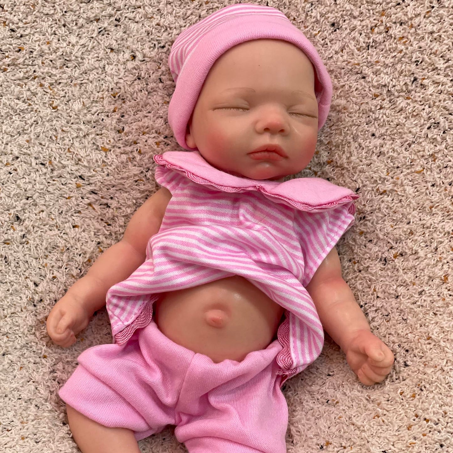 OtardDolls Silicone Baby Doll 11 Inch Full Silicone Lifelike Reborn Realistic Mini Dolls with Accessories Set