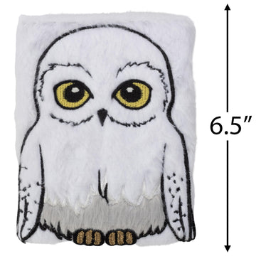 Harry Potter Hedwig Owl Plush Journal Diary Kids - Cute Soft Cover Notebook W/ 216 Pages - Officially Licensed - Book & Movie Easter Basket Stuffer Gift For Kids, Girls, Boys, Teens