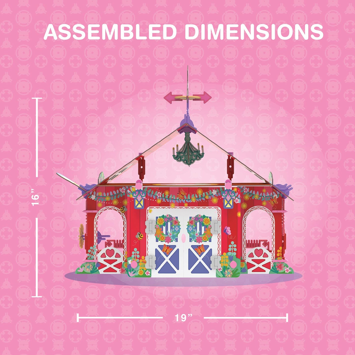 Pinxies Unicorn Barn | Build-Your-Own Magical Animals Farm Play Set, Kids 3D Puzzle Toy - Stem Girl Toys Ages 6-7 And Up