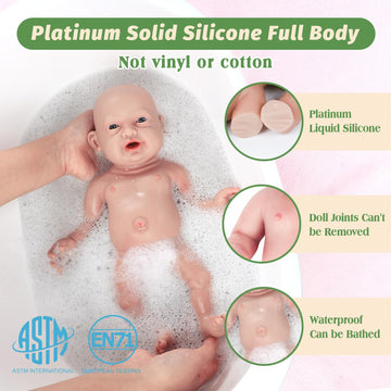 Vollence 14 Inch Full Body Silicone Baby Dolls Lifelike Realistic Premiee Babies For Kids Children Birthday Christmas Toys Prese