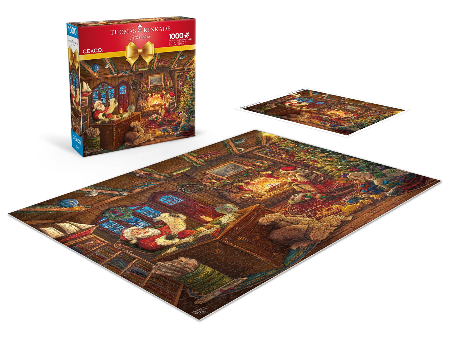 Ceaco - Thomas Kinkade - Holiday - Santa Checking His List - 1000 Piece Jigsaw Puzzle