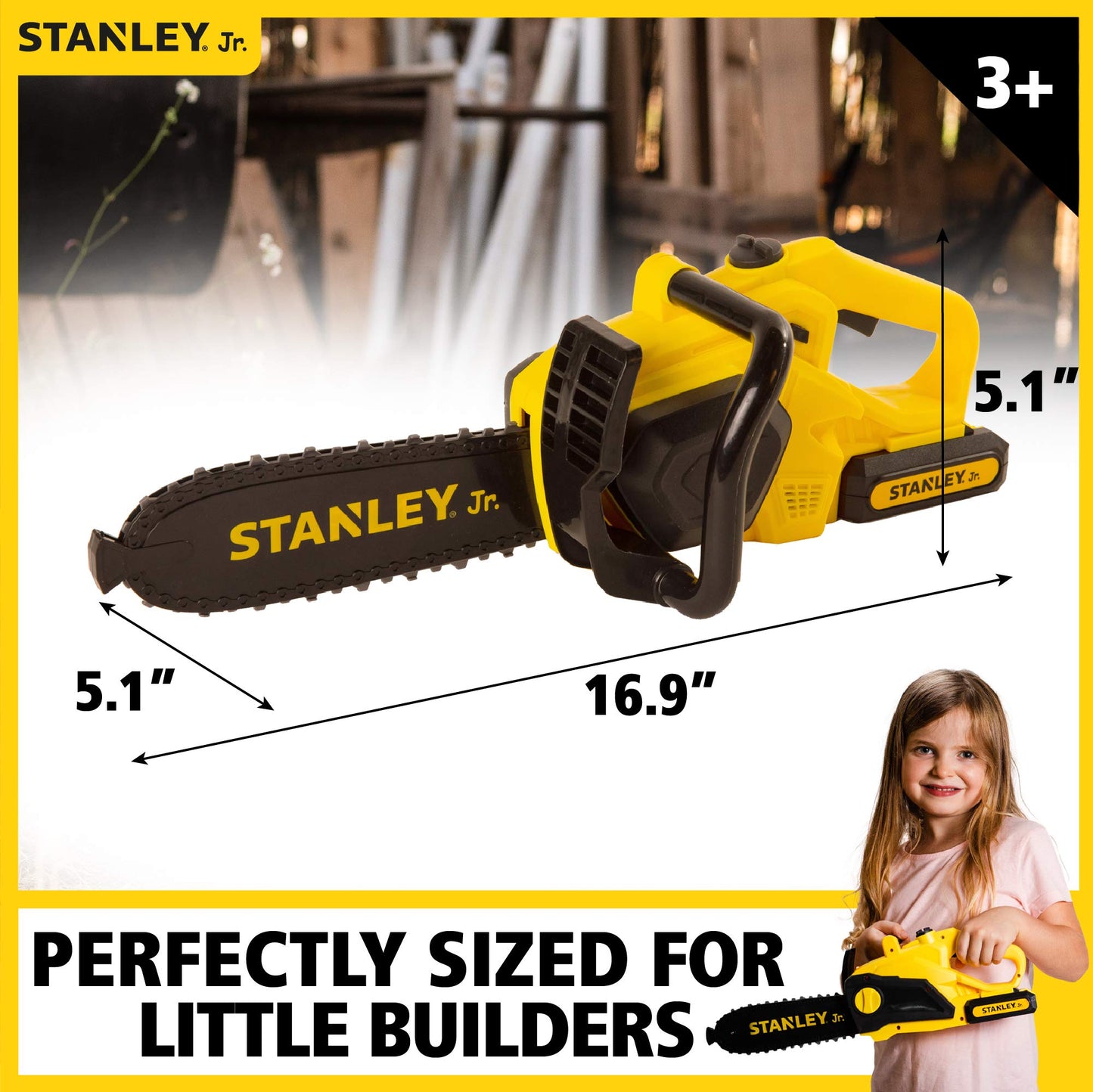 Red Toolbox Stanley Jr Battery Operated Delux Chainsaw,Yellow