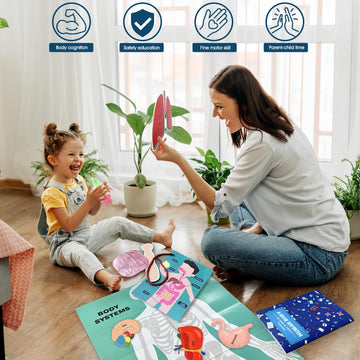 Human Body Activities & Experiments Science Kit For Kids,Human Anatomy Body Parts With Broken Bones X Ray,Lung Breathing Model,