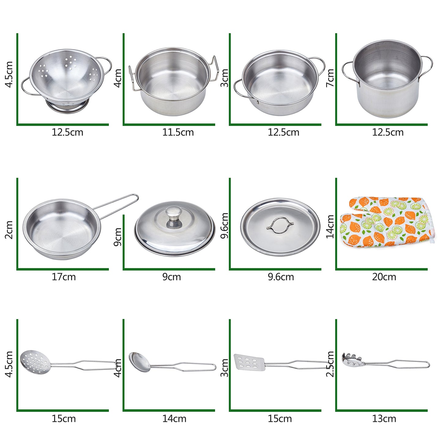 Play Pots and Pans Toys for Kids - Kitchen Playset Pretend Cookware Mini Stainless Steel Cooking Utensils Development Toys for T