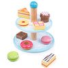 Bigjigs Toys Wooden Cake Stand with 9 Wooden Play Food Cakes - Quality Toy Food for Toddlers & Children, Perfect Kids Wooden Kit
