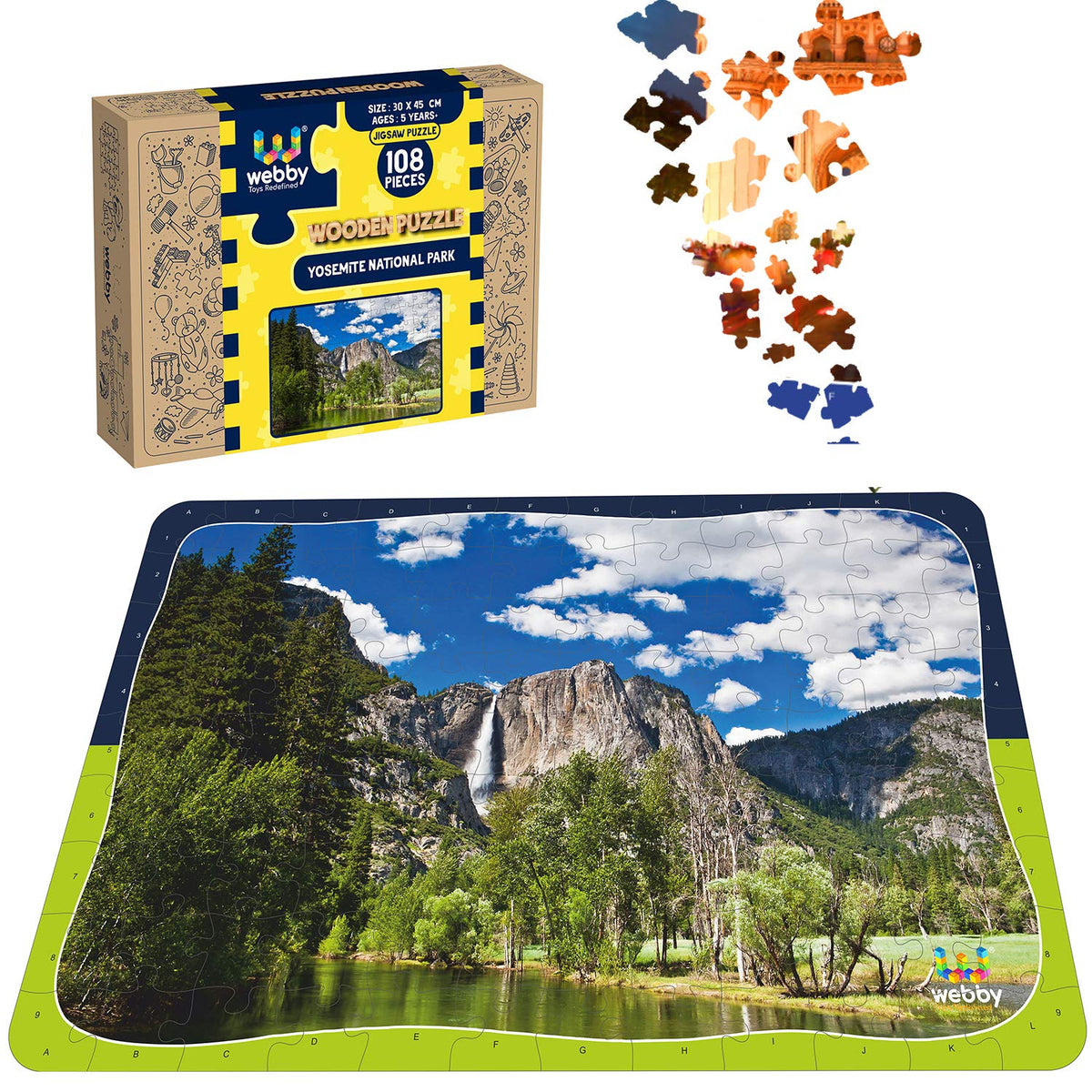 Webby Kids Yosemite National Park Wooden Jigsaw Puzzle, 108 Pieces