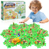 10Pcs Puzzle Racer Kids Car Track Set for Toddlers Boys, Race Tracks for Kids Ages 3-8, Puzzle Track Car Play Set, Educational P