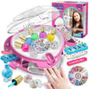 BATTOP Kids Nail Polish Set - Nail Art Kit with Organizer, Dryer, Stickers & Gems, Gift for Girls 6-12, Rose Color